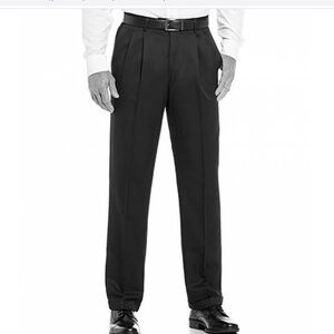 Emanuel Ungaro Men's Double Pleated Front Cuffed Pants in Black Size W34 L30